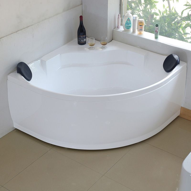 Bathroom Small Tub Modern Acrylic Corner Soaking Bathtub with Drain