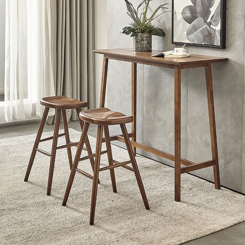 Modern Rectangle Ash Bar Table Set 1/2/3 Pieces Counter Table with Armless High Stools
