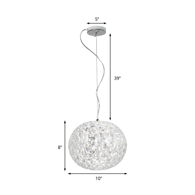 Luz de techo colgante global LED Techo de cristal transparente contemporáneo Luz colgante para comedor
