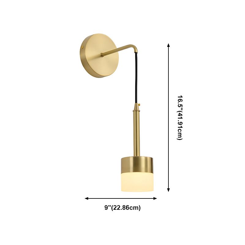 Modern Style Cylinder Wall Light Sconce Metal 1 Light Wall Lighting
