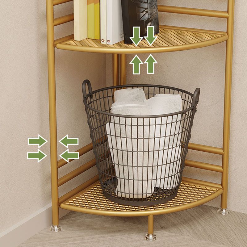 Modern Metal Bookcase Corner Open Shelf Bookshelf with Shelves