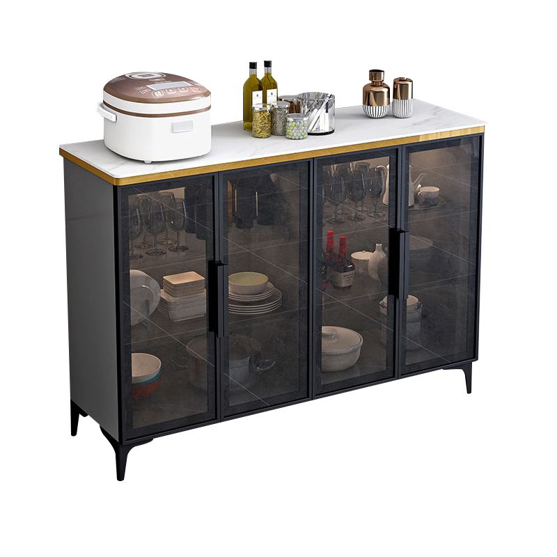 Modern Style Glass Doors Wood Sideboard Cabinet with Cabinets