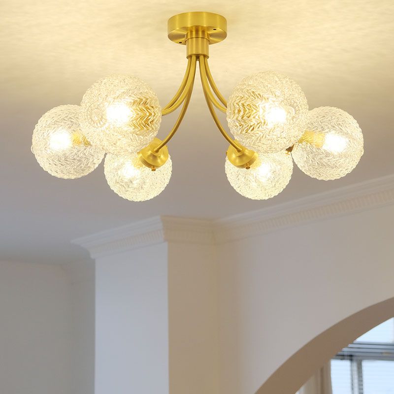 American Style Ceiling Light Ball Shape Shade Ceiling Lamp for Bedroom