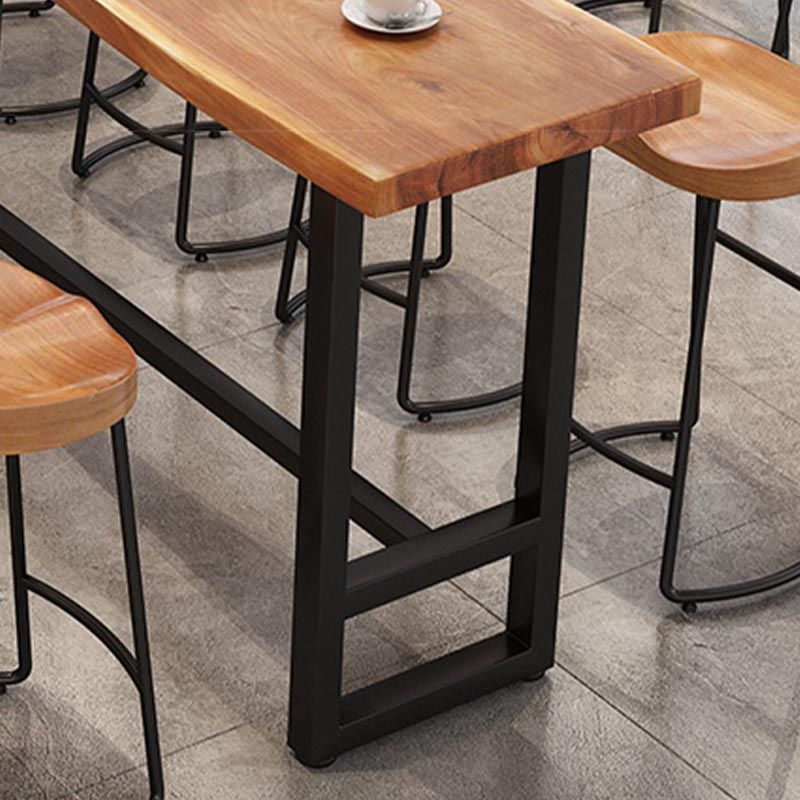 Modern 1/9 Pieces Bar Table Set Rectangle Wood Counter Table with Stools for Balcony