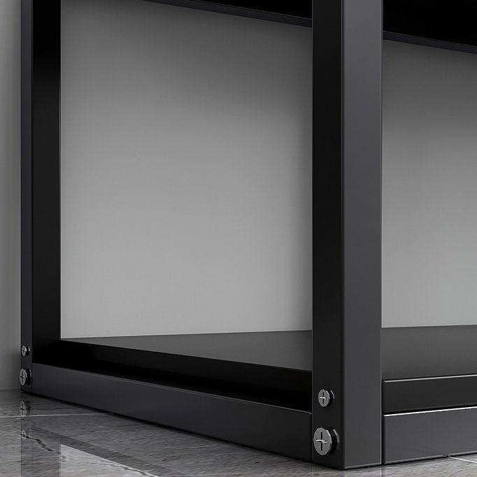 Vertical Metal Frame Etagere Bookshelf Manufactured Wood Shelf Bookcase for Living Room