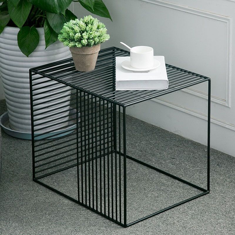 Mid-Century Modern Coffee Table in Black Iron Cocktail Table