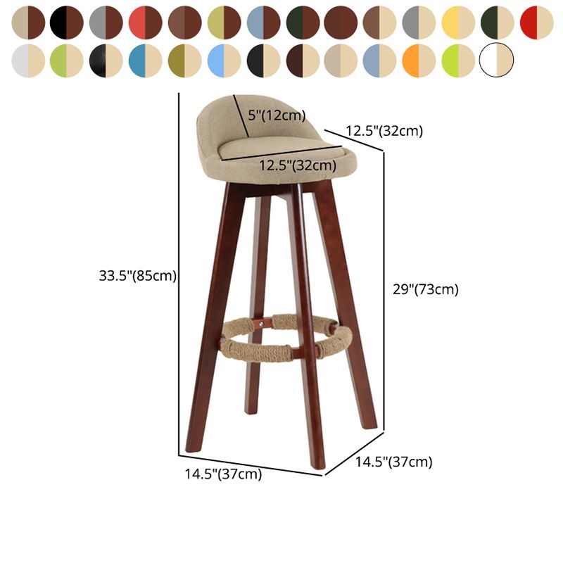 Taburete giratorio con respaldo moderno, barra de madera para el hogar, con cojín