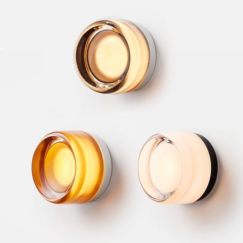 Contemporary Single Silver Wall Mounted Sconce Glass Statement Wall Light