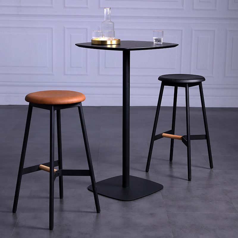 Modern Style Bar-stool Round Seat Counter Bar Stool with Metal Legs for Home