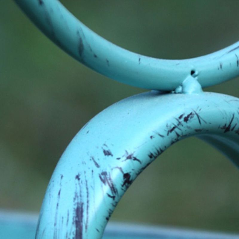 Modern Green Waterproof Courtyard Table Iron Rectangle Outdoor Table