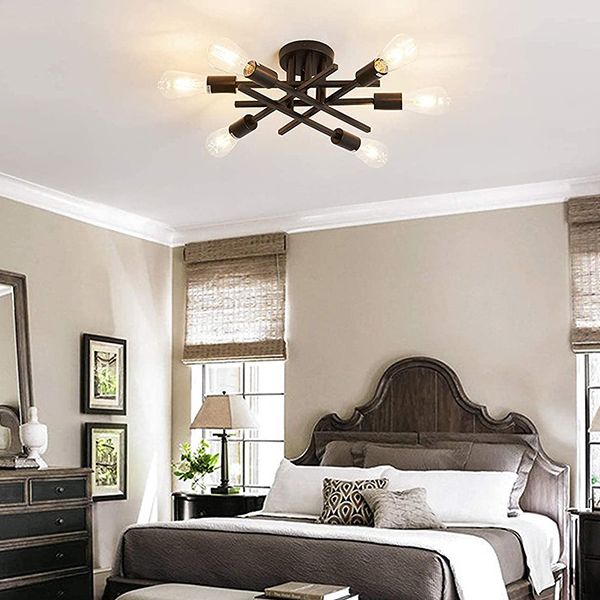 Industrial Retro Semi Flush Mount Sputnik Ceiling Light for Interior Spaces