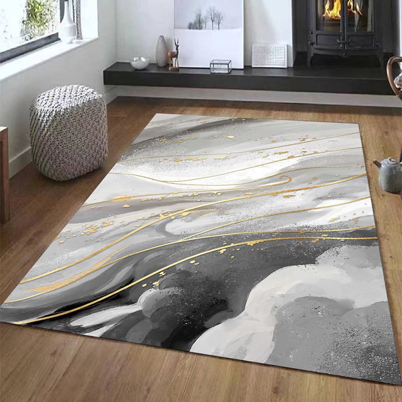 Alfombra artística de la alfombra de interior del área del patrón abstracto creativo alfombra del poliéster sin deslizamiento para sala de estar