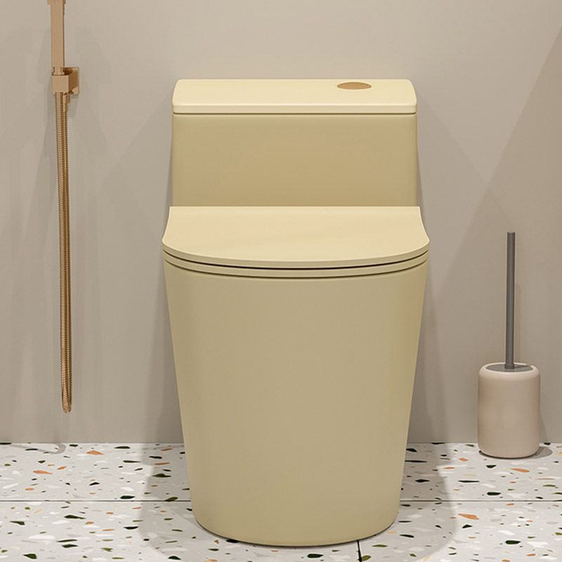Floor Mount Toilet Traditional Skirted One-Piece Flush Toilet with Slow Close Seat