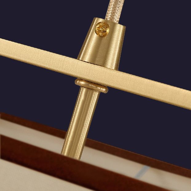 Minimalistische rechteckige Pendelleuchte Lampenmaterial 1 Kopf Diner hängende Licht mit Rahmen in Gold