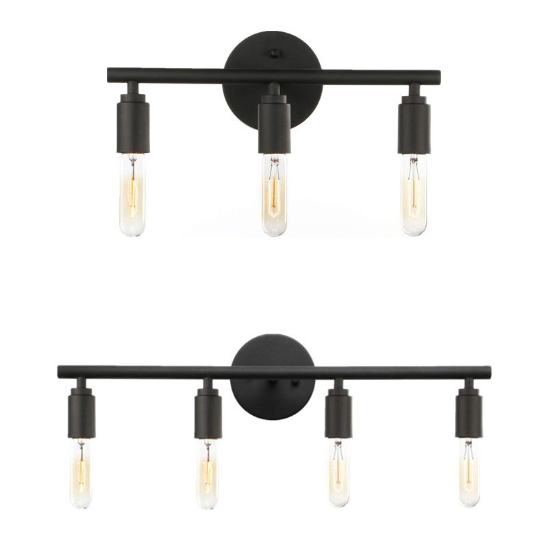 Open Bulbs Vanity Wall Light Fixtures Retro Industrial Style Metal Vanity Light