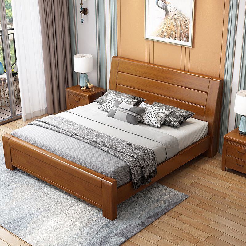 Traditional Pine Wood with Headboard Rectangular Panel Standard Bed