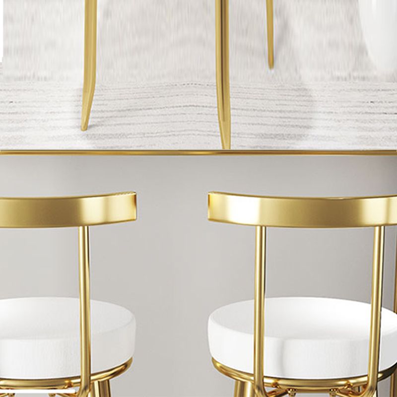 Barhocker im Glam-Stil, Metallbeine, runder Sitz, Barhocker mit Fußstütze für die Küche