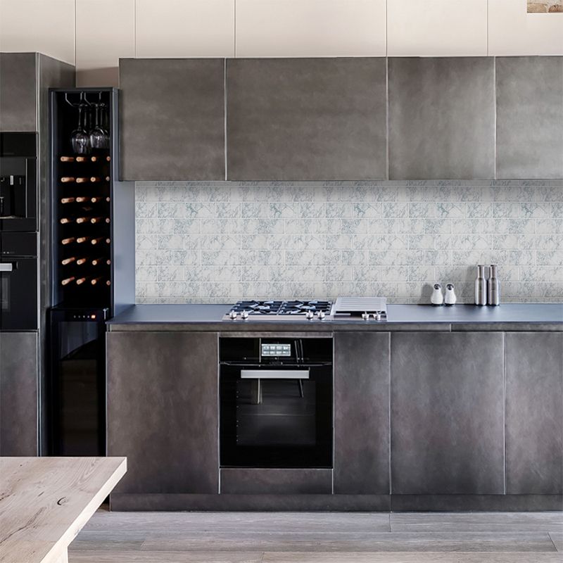 Rust Brick Tile Wallpaper Panel PVC Stick On White Wall Art for Kitchen Backsplash