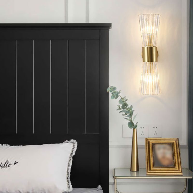 Geometric Wall Lighting Modern Metal 2 Lights Rustic Wall Sconces in Gold