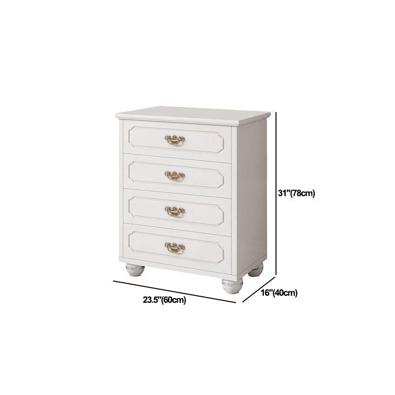 16" W White Wooden Storage Chest Modern Storage Chest Dresser with Drawers
