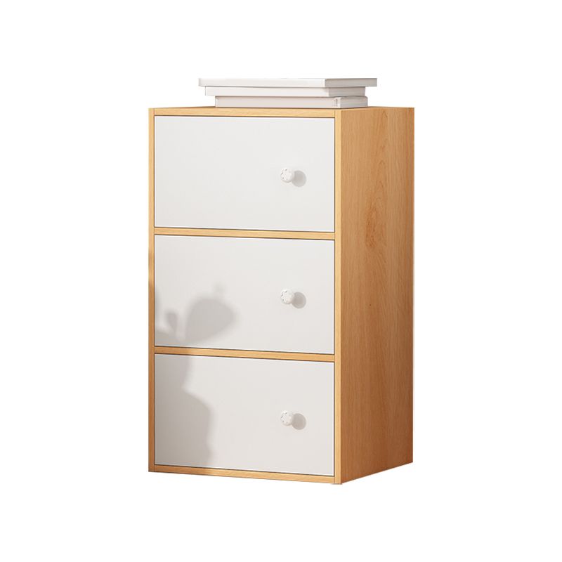 Contemporary Rectangle Storage Cabinet with Wooden Knobs Doors