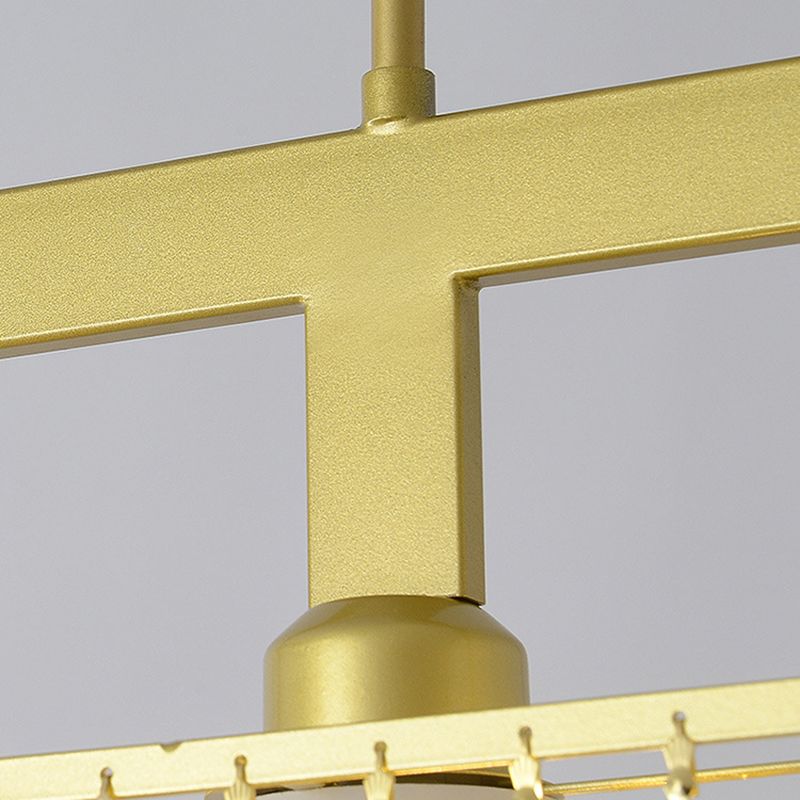 Luxury Rectangular Shade Pendant Light, Simple Crystal Pendant Lighting for Dinner Table