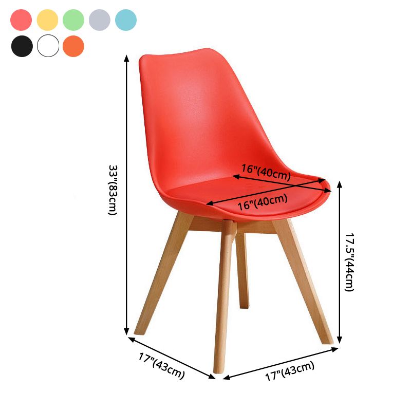 Zeitgenössischer Stil Esszimmerstuhl fest Armless Stühle mit hölzernen Beinen