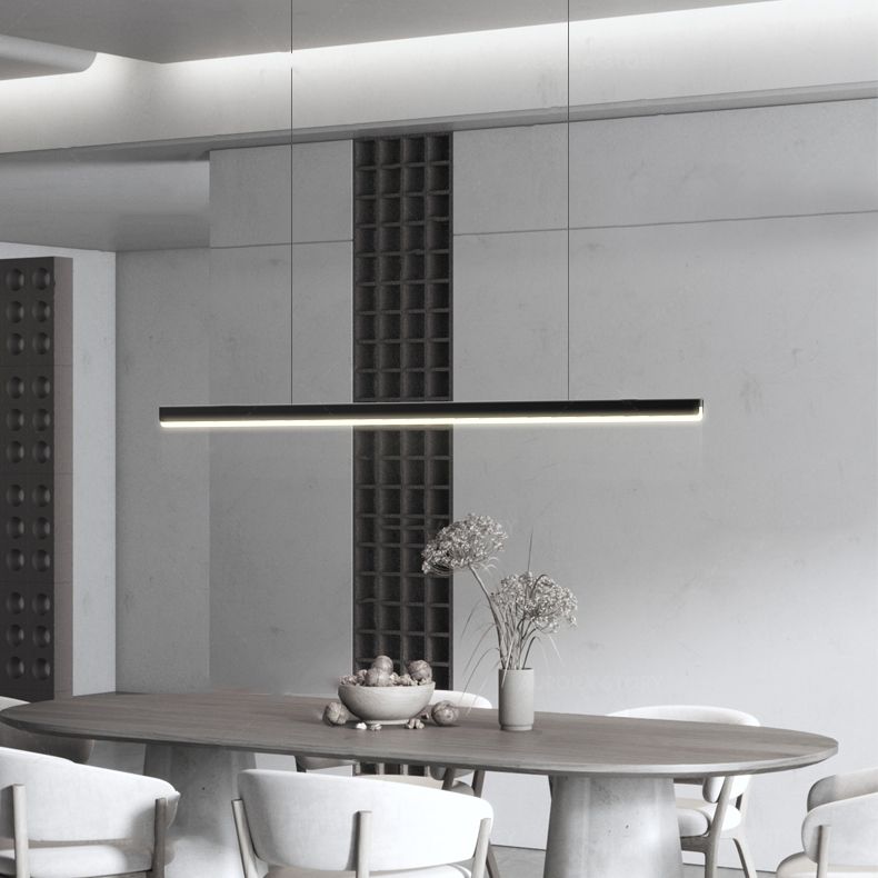 Modern Style Linear Pendant Light Metal 1 Light Hanging Light