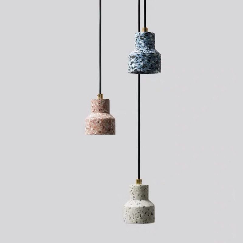 Estilo nórdico Minimalismo Lámpara colgante de terrazo 1 Light Creative dormitorio Fije de iluminación