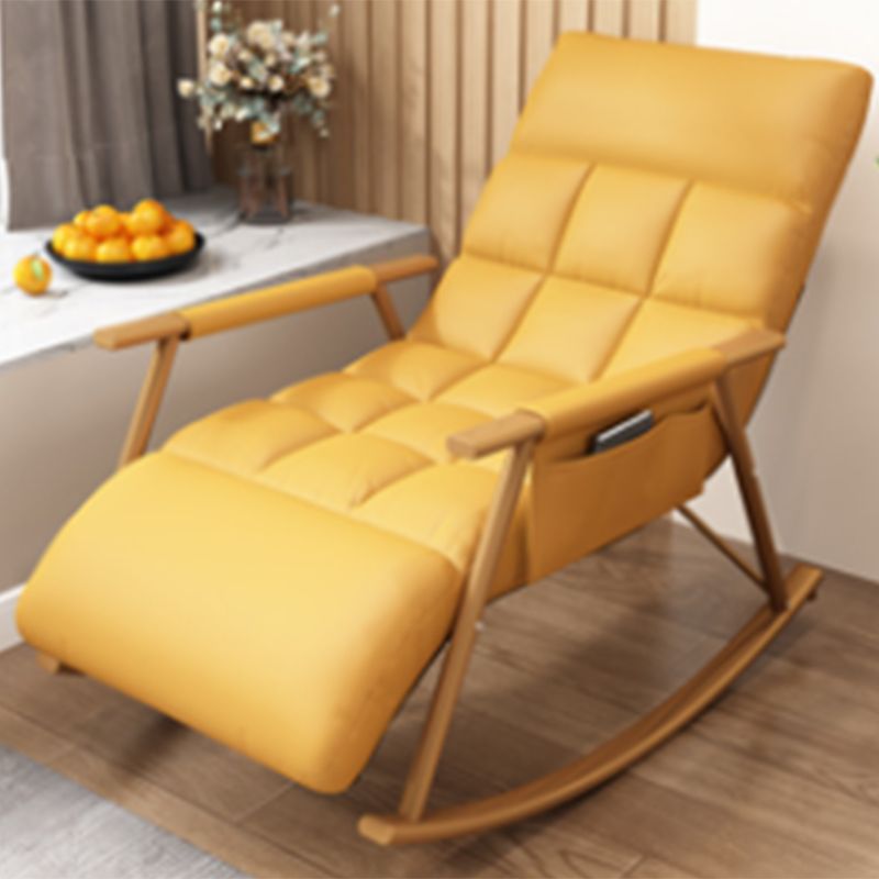 Modern Style Rocking Chair Faux Leather Upholstered Chair with Storage