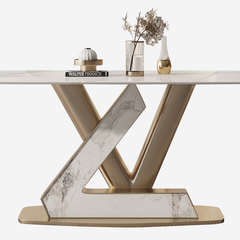 Nordic Sintered Stone Top Dining Set Rectangle 1/4/5/7/9 Pieces Dining Room Table Set