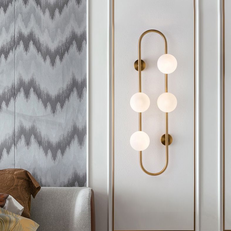 Contemporary Style Balls Sconce Light Fixture Glass Living Room Wall Light Fixture