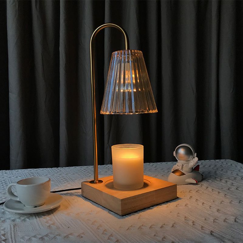 1 illuminazione da tavolo cono chiaro moderno illuminazione da tavolo in vetro per camera da letto, solo luce