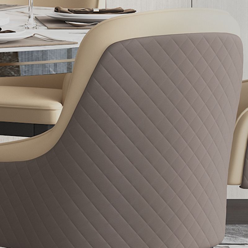 Glam Kitchen Dining Arm Chairs Faux Leather Kitchen Dining Chairs