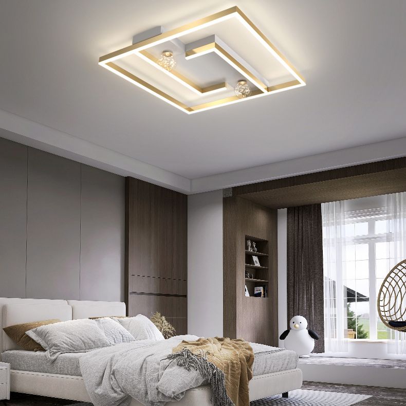 Square Flush Mount Ceiling Light Acrylic Modern Simplicity Flush Mount Ceiling Light for Living Room