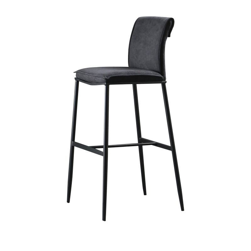 Contemporary Upholstered Counter Stool Low Back Bar Stool with Footrest