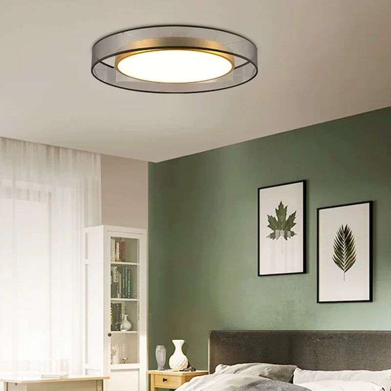 Cylinder Glass Flush Mount Modern Style Living Room Ceiling Light Fixture with Shape