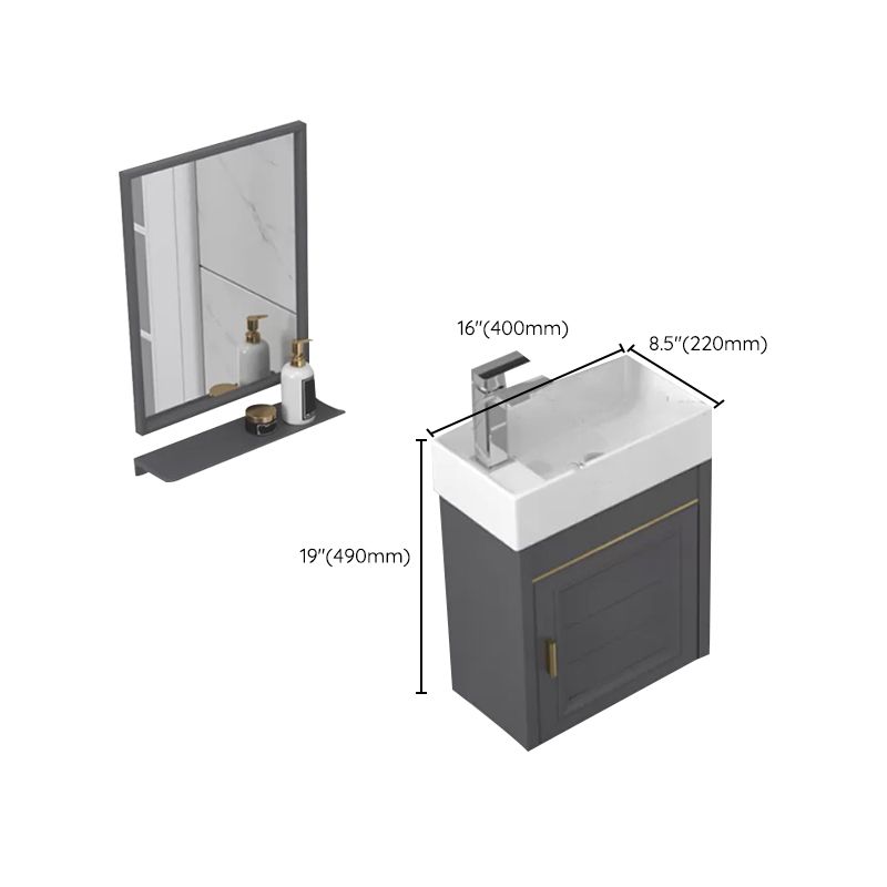 Modern Single Bath Vanity Wall Mount Ceramic Top Bathroom Vanity