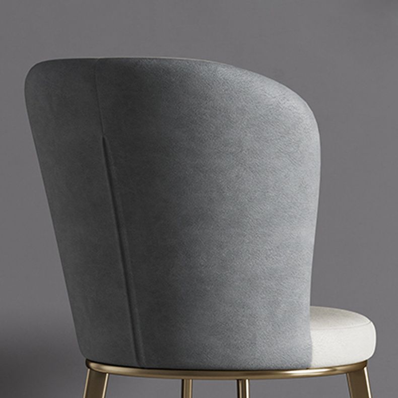 Silla de comedor de cuero Glam, sillas de comedor de metal sin brazos para uso doméstico