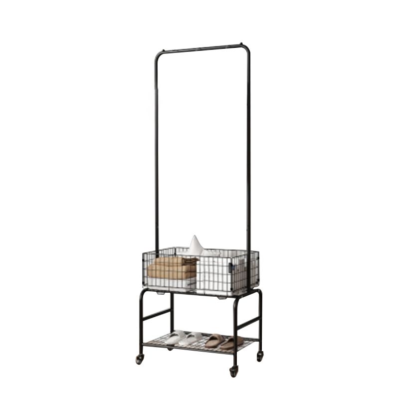 Contemporary Style Wardrobe Metal Open Wardrobe with Wheels for Home