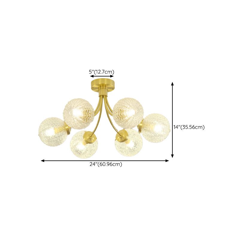 American Style Ceiling Light Ball Shape Shade Ceiling Lamp for Bedroom