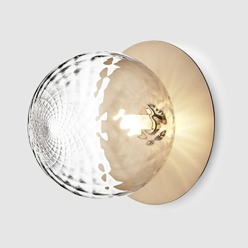1 Bulb Aisle Ceiling Lamp Modern Semi Flush Mount Lighting with Ball Glass Shade