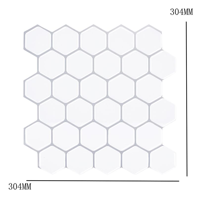Geometry Hexagon Wallpaper Panel Set Modern PVC Stick Wall Covering in Light Color