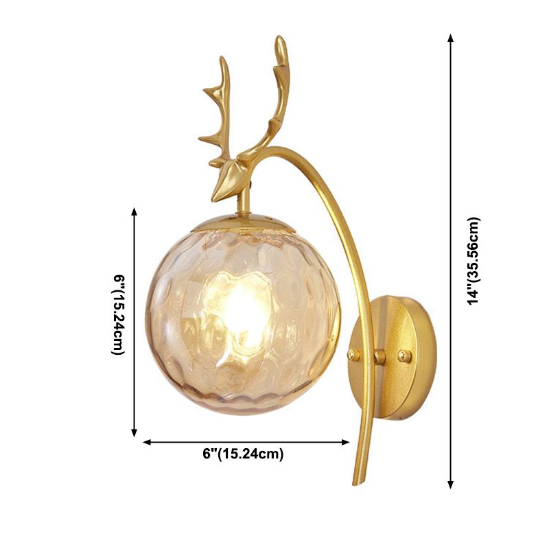 Stile moderno sferico sferico muro di applique in vetro 1 flione leggero per balcone delle scale