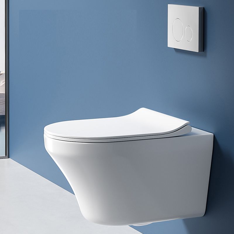 Modern Wall Mounted Flush Toilet White Urine Toilet with Seat for Bathroom
