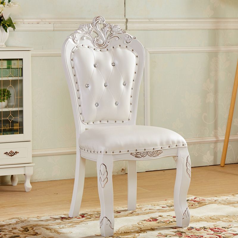 Upholstered European Style Restaurant Side Chair Open White Dining Chair