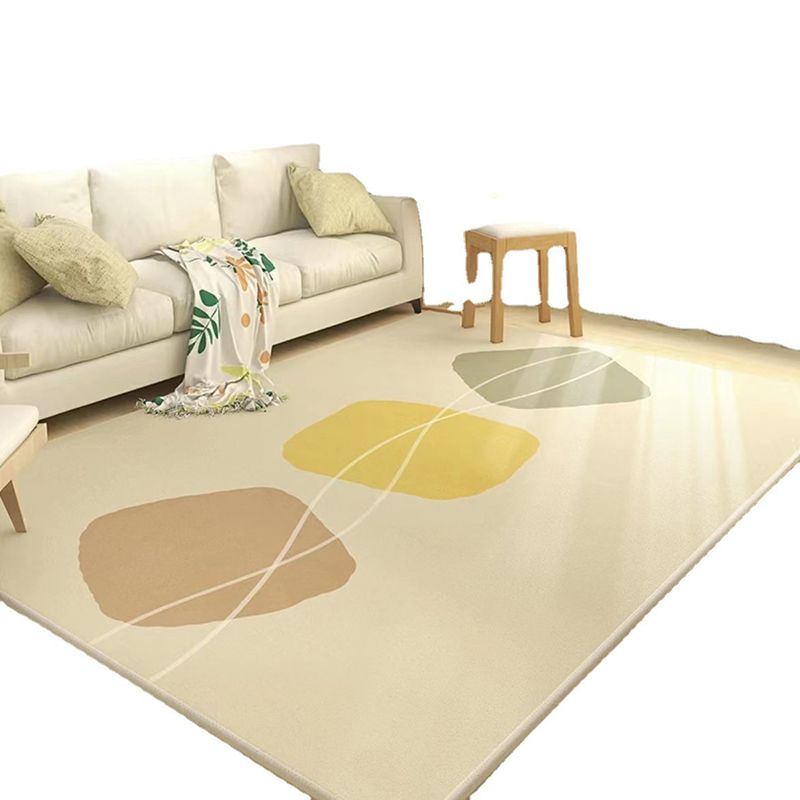 Orange Casual Carpet Polyester Contrast Color Carpet Washable Carpet for Living Room