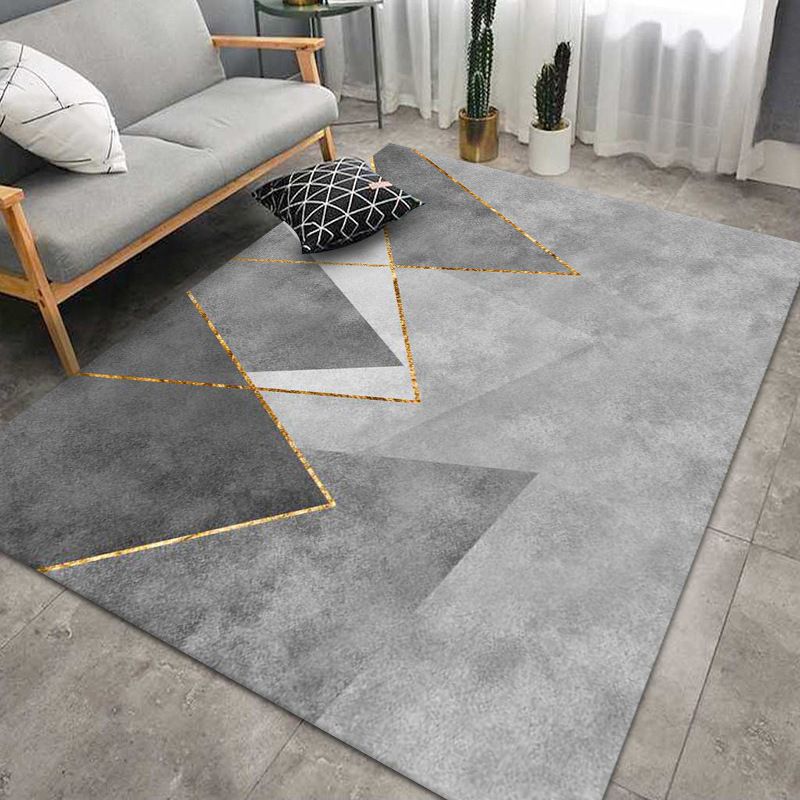 Blue Modern Rug Polyester Color Lump Indoor Rug Washable Area Rug for Living Room