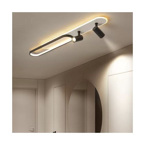 Acrilic Oval LED SEMI FLUST MAUT IN MODERNO LIGUATO DI METALE METALE CONCIDO PER CORRIDORE