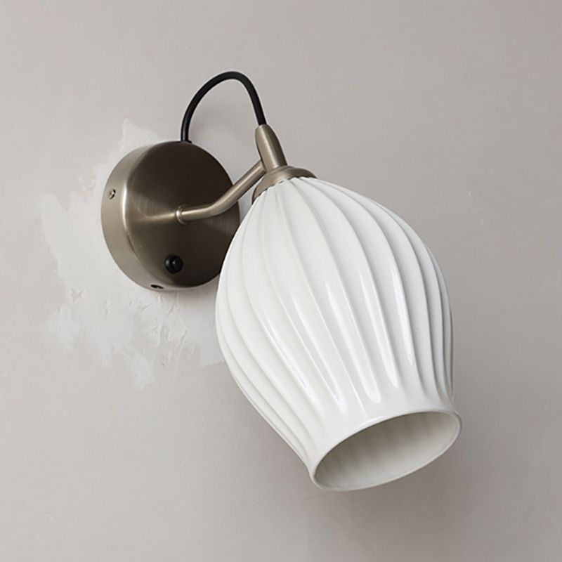 Modern Single Chrome/Golden Wall Mounted Sconce Shaded Wall Light